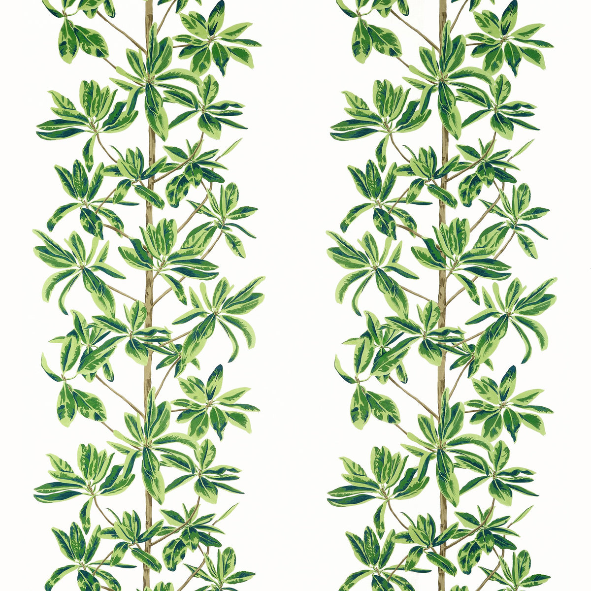 Thibaut Mangrove Tree Green And White Fabric