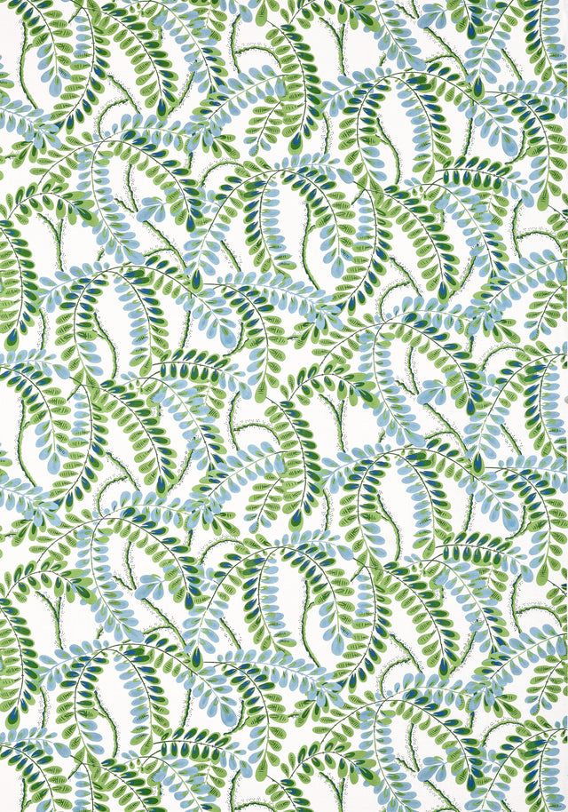 Thibaut AUGUSTA Blue and Green Fabric