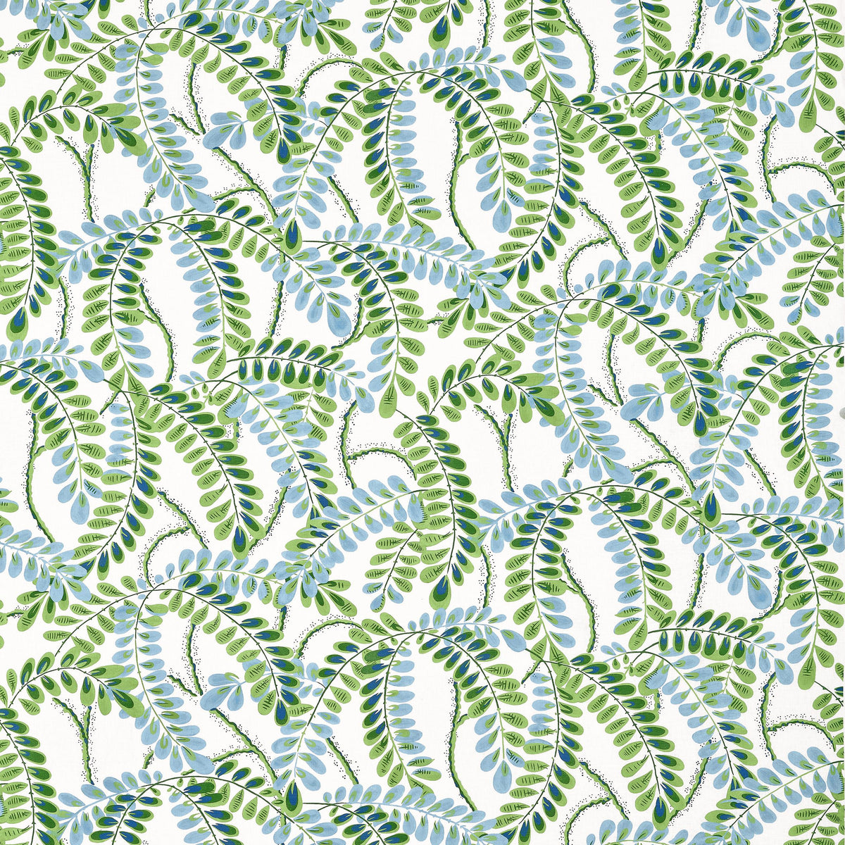 Thibaut Augusta Blue And Green Fabric