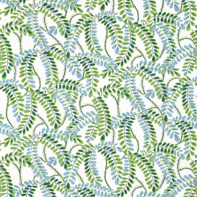 Thibaut Augusta Blue And Green Fabric