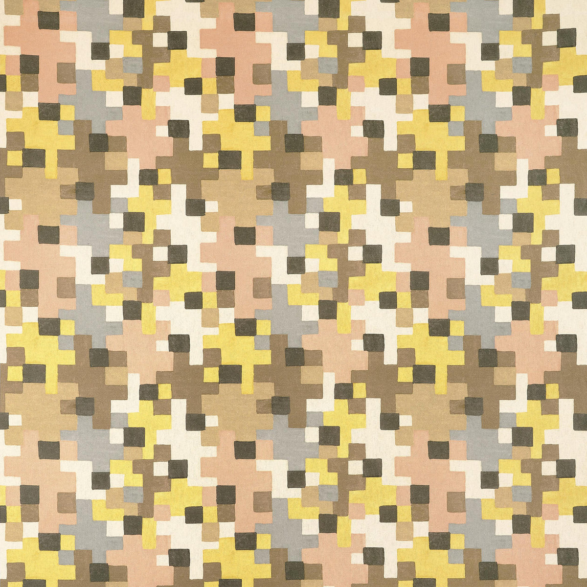 Thibaut Pixel Apricot And Ginger Fabric