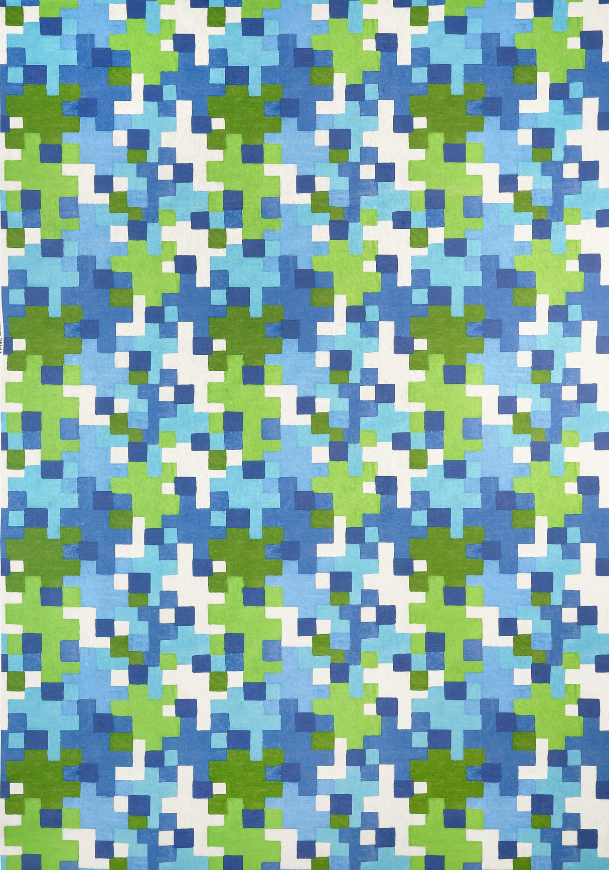 Thibaut PIXEL Blue and Green Fabric