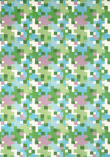 Thibaut PIXEL Lavender and Green Fabric