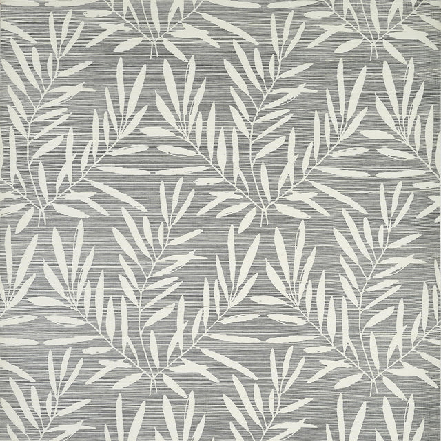 Thibaut Summer Leaves Charcoal Wallpaper