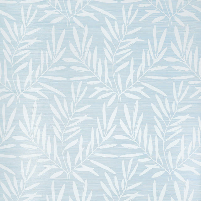 Thibaut Summer Leaves Light Blue Wallpaper