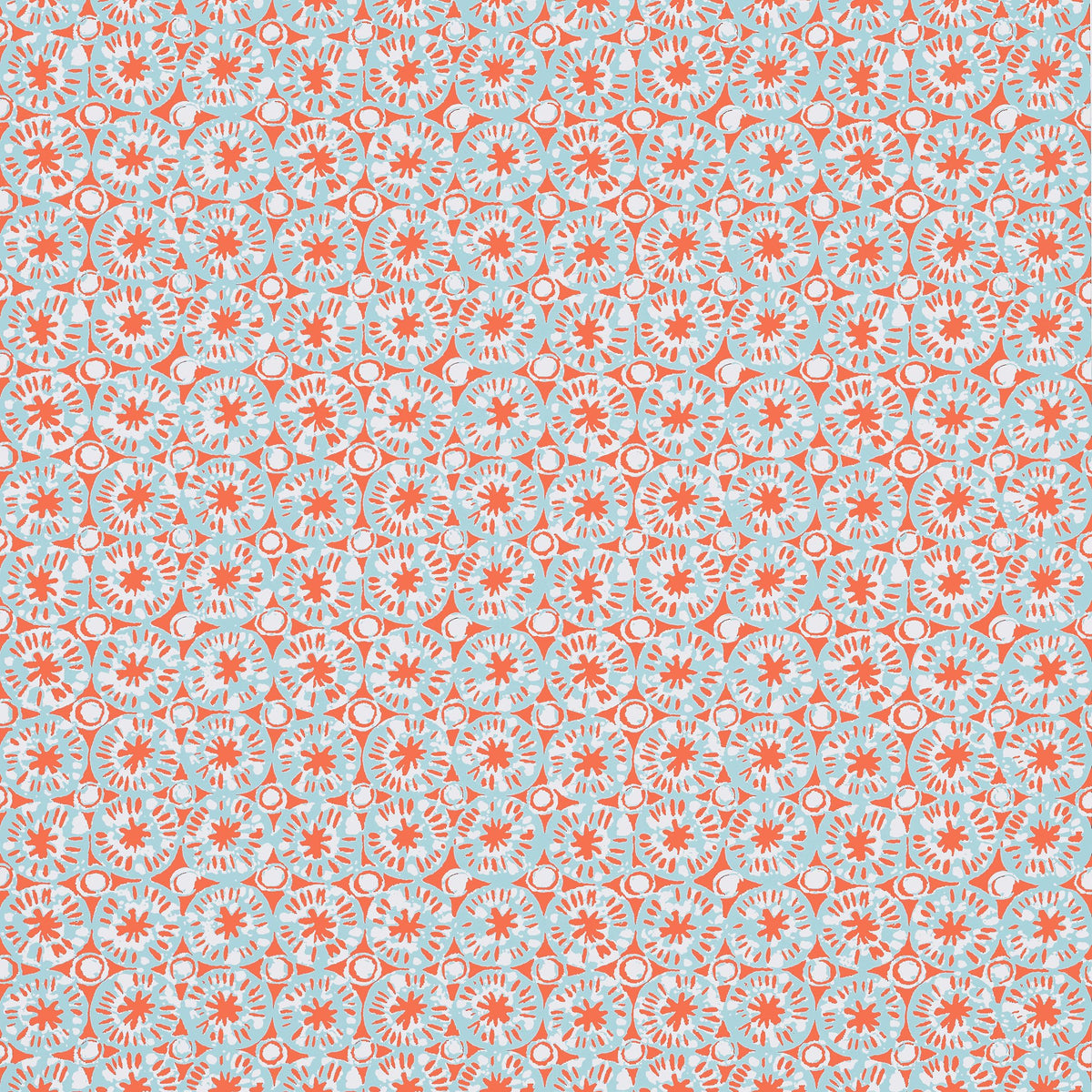 Thibaut Sand Dollar Coral And Blue Wallpaper