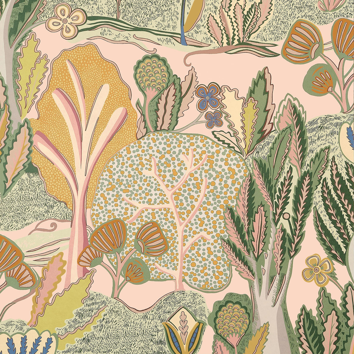 Thibaut Albero Apricot And Ginger Wallpaper