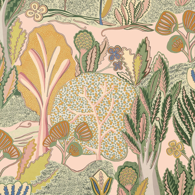Thibaut Albero Apricot And Ginger Wallpaper