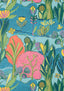 Thibaut Tangerine and Turquoise S Wallpaper