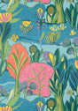 Thibaut Tangerine and Turquoise S Wallpaper