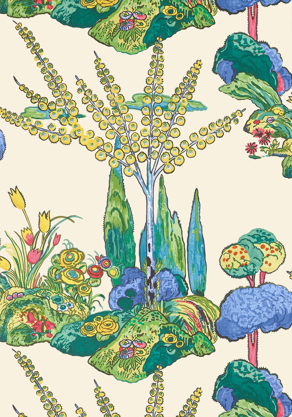 Thibaut Yellow and Red S Wallpaper