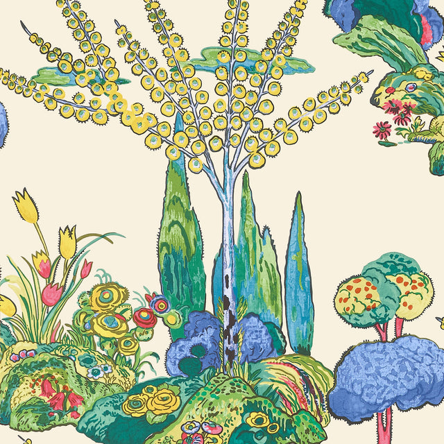 Thibaut Orleans Yellow And Red Wallpaper