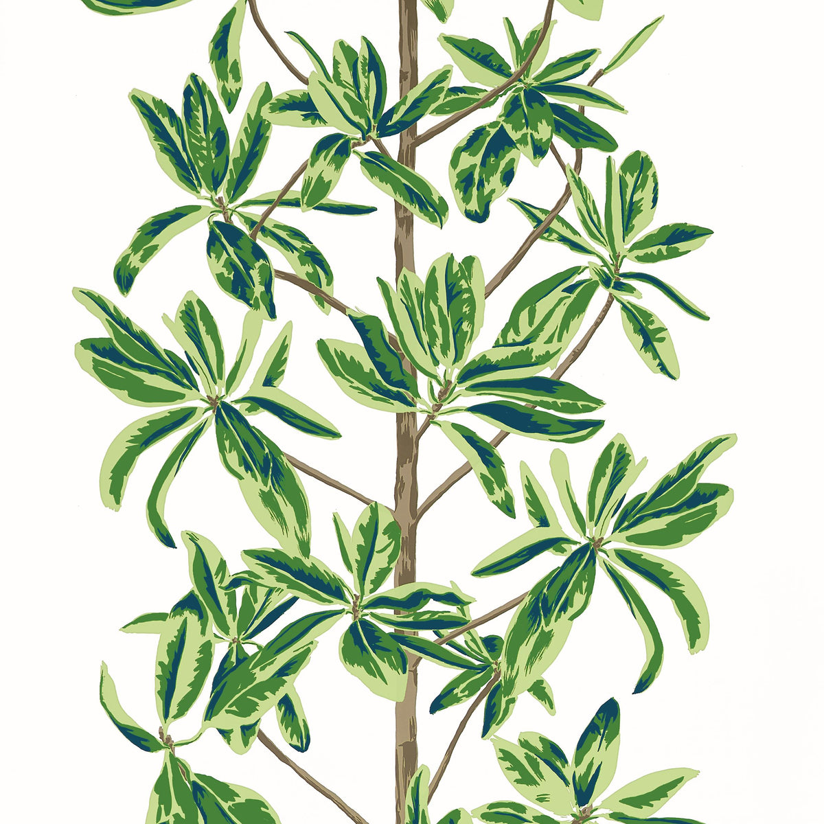 Thibaut Mangrove Tree Green And White Wallpaper