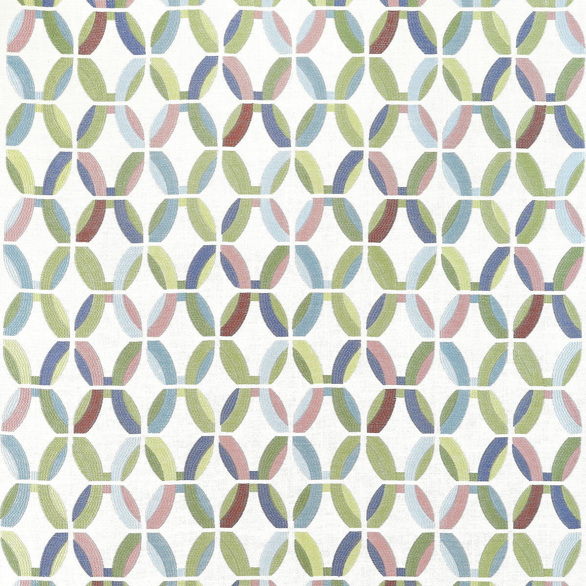 Thibaut Passageway Embroidery Lavender And Green Fabric