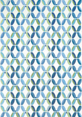 Thibaut PASSAGEWAY EMBROIDERY Blue and Green Fabric