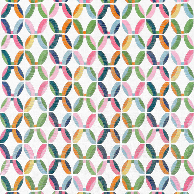 Thibaut Passageway Embroidery Brights Fabric