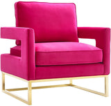 TOV Avery Pink Velvet Chair With Polished Gold Base