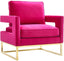 TOV Avery Pink Velvet Chair With Polished Gold Base