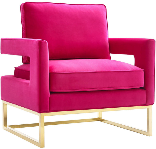 TOV Avery Pink Velvet Chair With Polished Gold Base