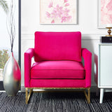 TOV Avery Pink Velvet Chair With Polished Gold Base