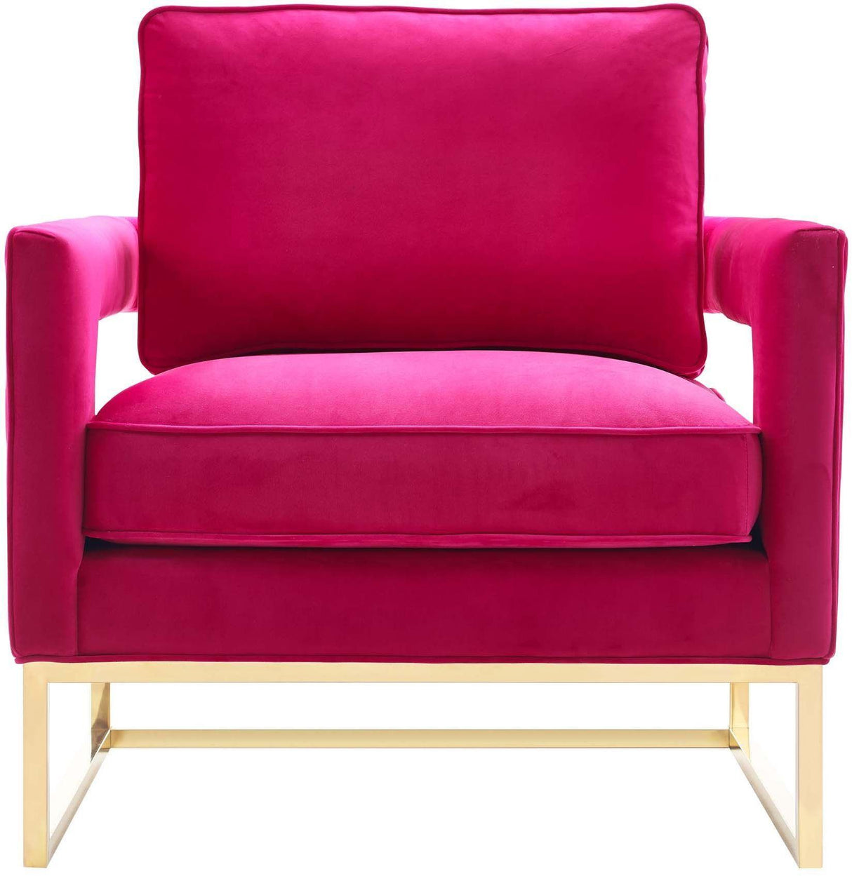 TOV Avery Pink Velvet Chair With Polished Gold Base