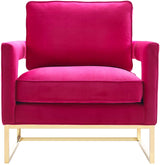 TOV Avery Pink Velvet Chair With Polished Gold Base