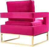 TOV Avery Pink Velvet Chair With Polished Gold Base