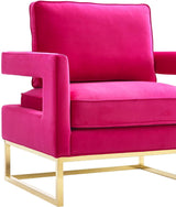 TOV Avery Pink Velvet Chair With Polished Gold Base