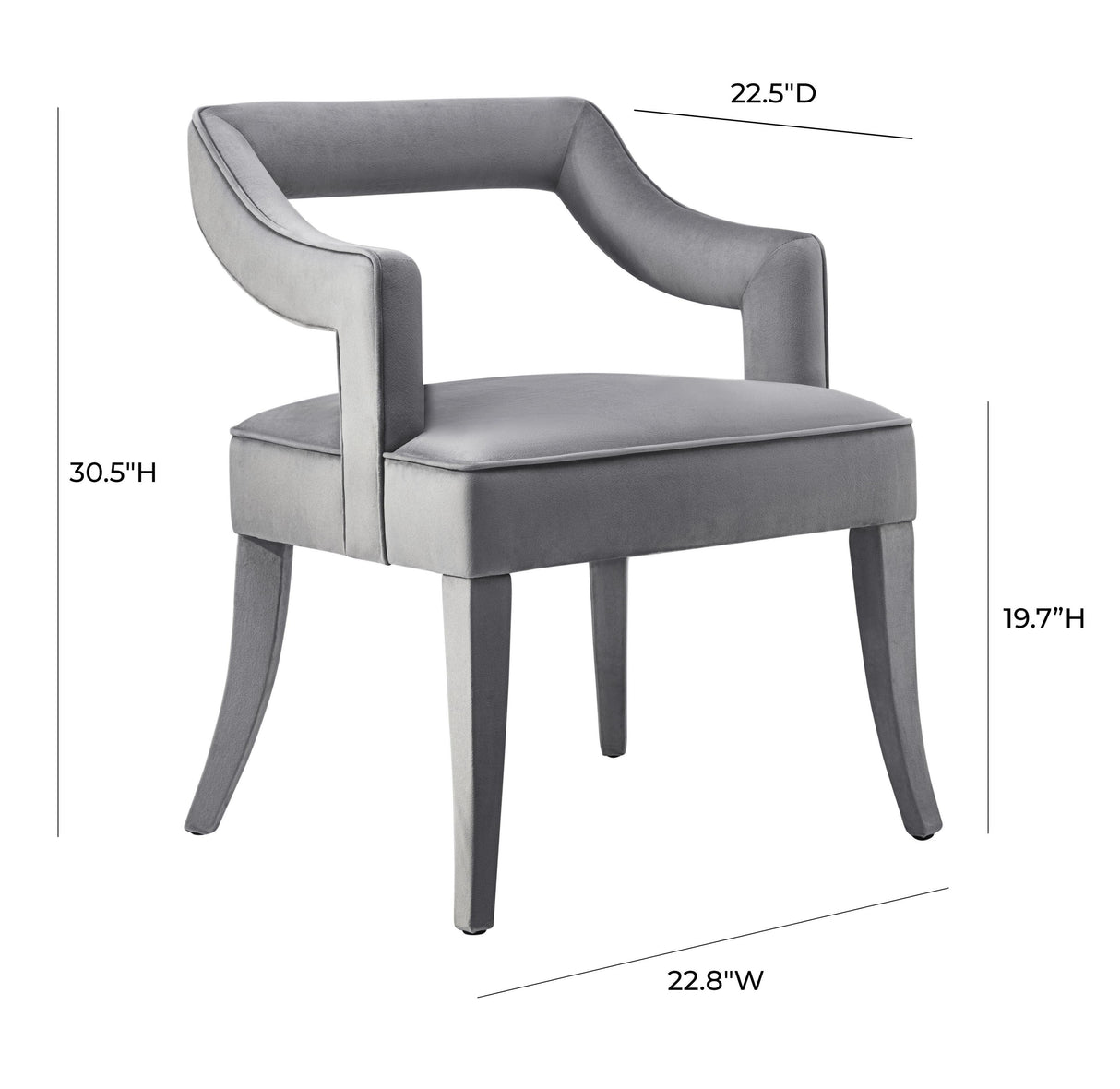 TOV Tiffany Grey Velvet Chair