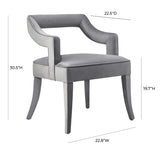 TOV Tiffany Grey Velvet Chair