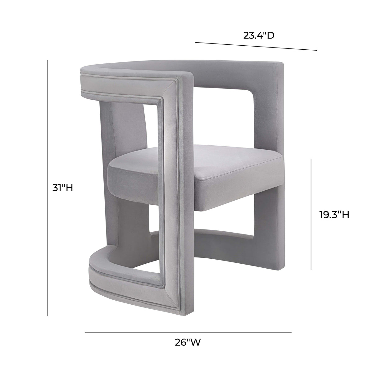 TOV Ada Grey Velvet Chair