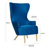 TOV Julia Navy Wingback Chair