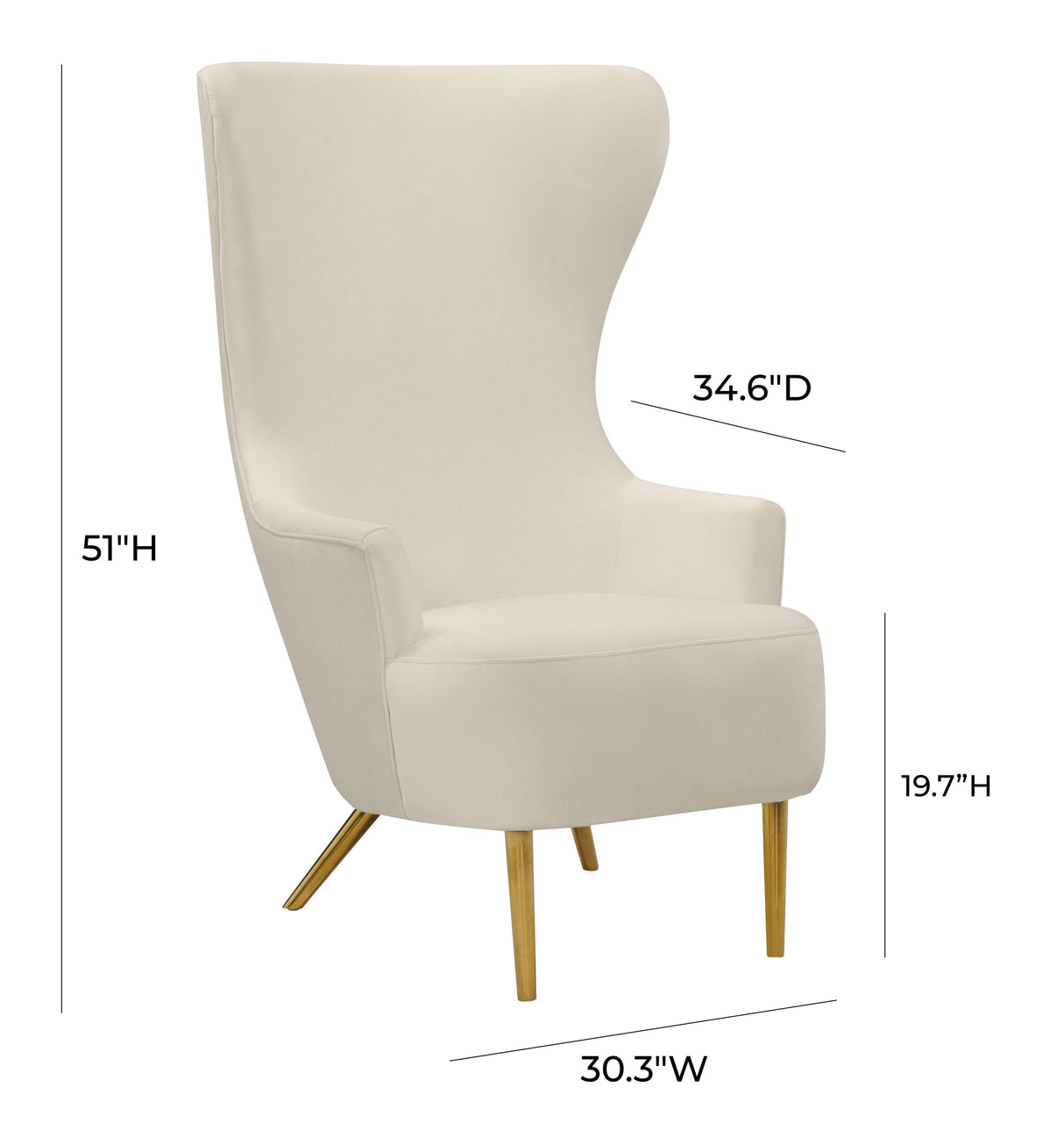 TOV Julia Cream Wingback Chair