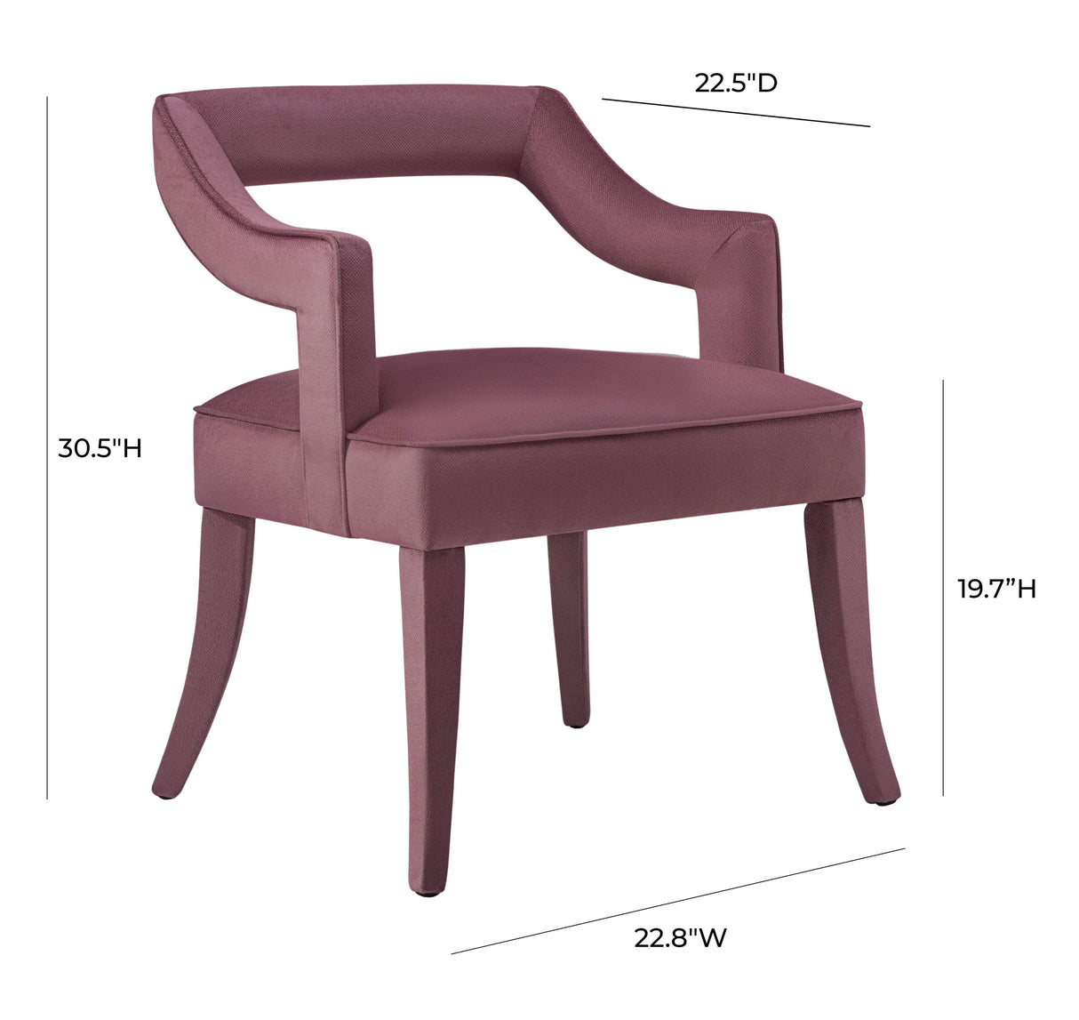 TOV Tiffany Pink Slub Velvet Chair