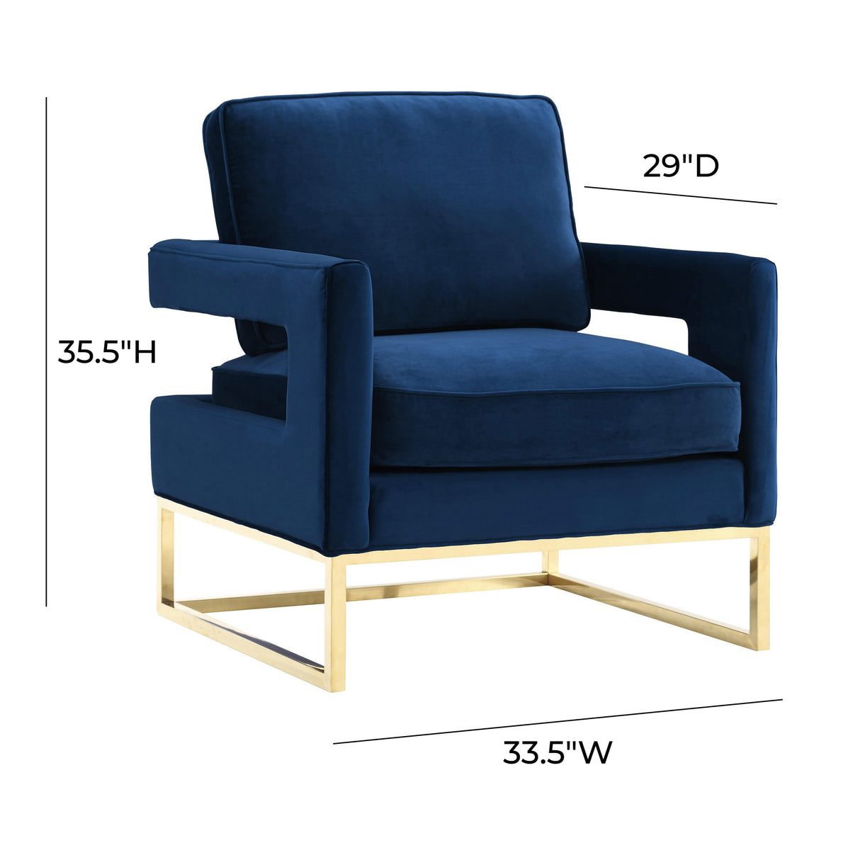 TOV Avery Navy Velvet Chair