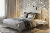 TOV Serenity Cream Velvet Bed in Queen
