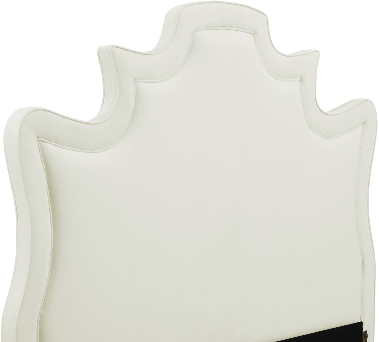 TOV Serenity Cream Velvet Bed in Queen