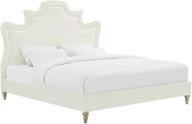 TOV Serenity Cream Velvet Bed in King