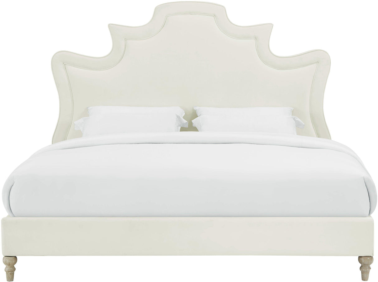 TOV Serenity Cream Velvet Bed in King