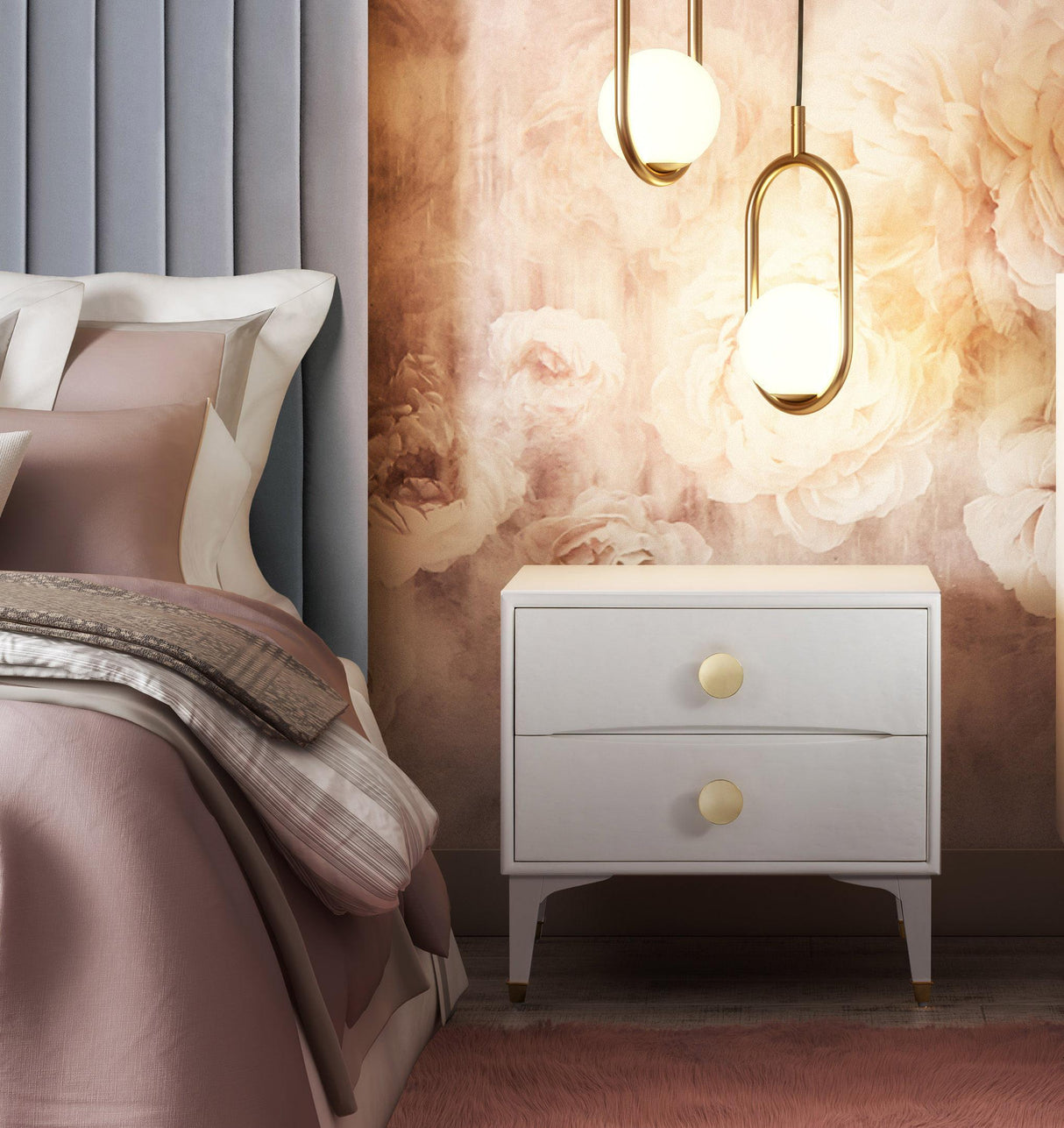 TOV Divine White Nightstand