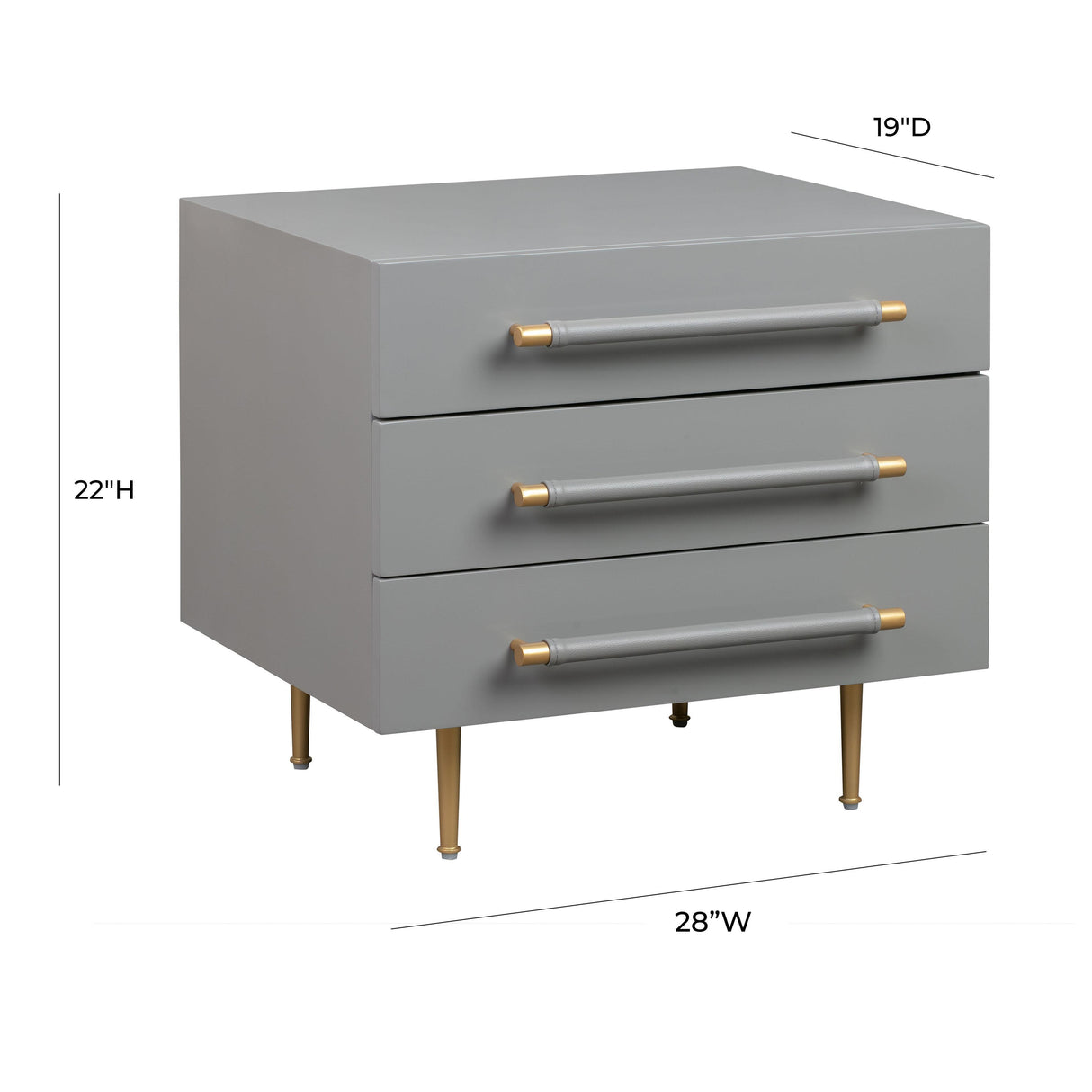 TOV Trident Grey Nightstand