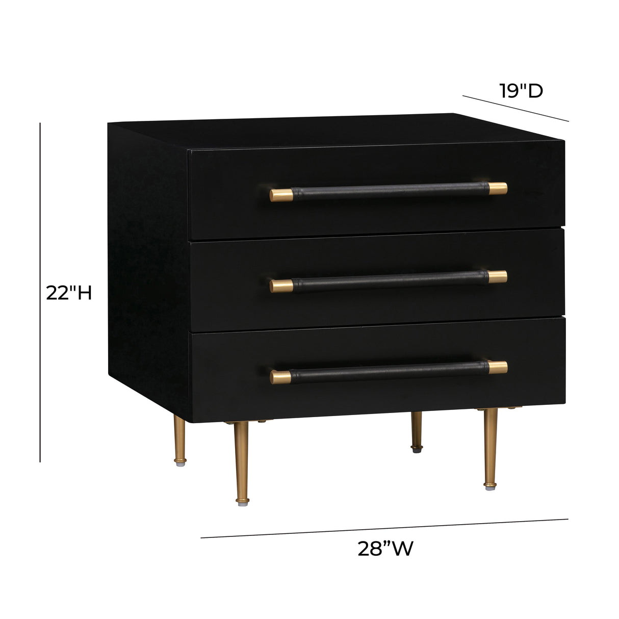TOV Trident Black Nightstand