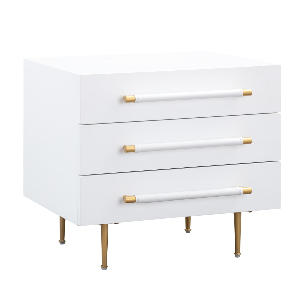 TOV Trident White Nightstand