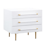 TOV Trident White Nightstand