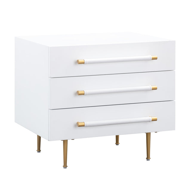 TOV Trident White Nightstand