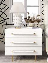 TOV Trident White Nightstand