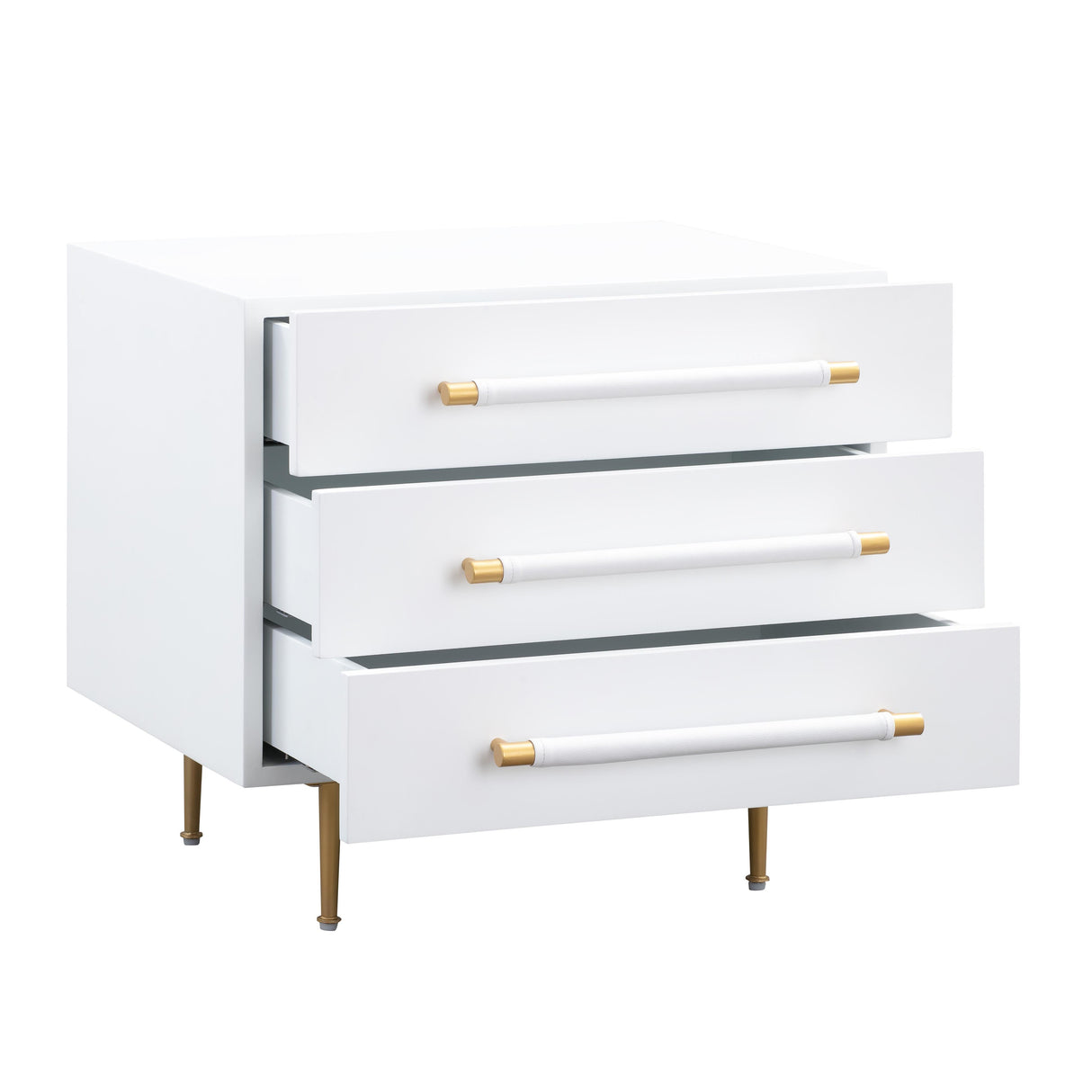 TOV Trident White Nightstand