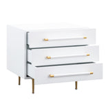 TOV Trident White Nightstand
