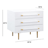 TOV Trident White Nightstand