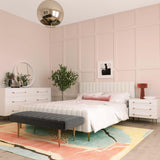 TOV Trident White Nightstand